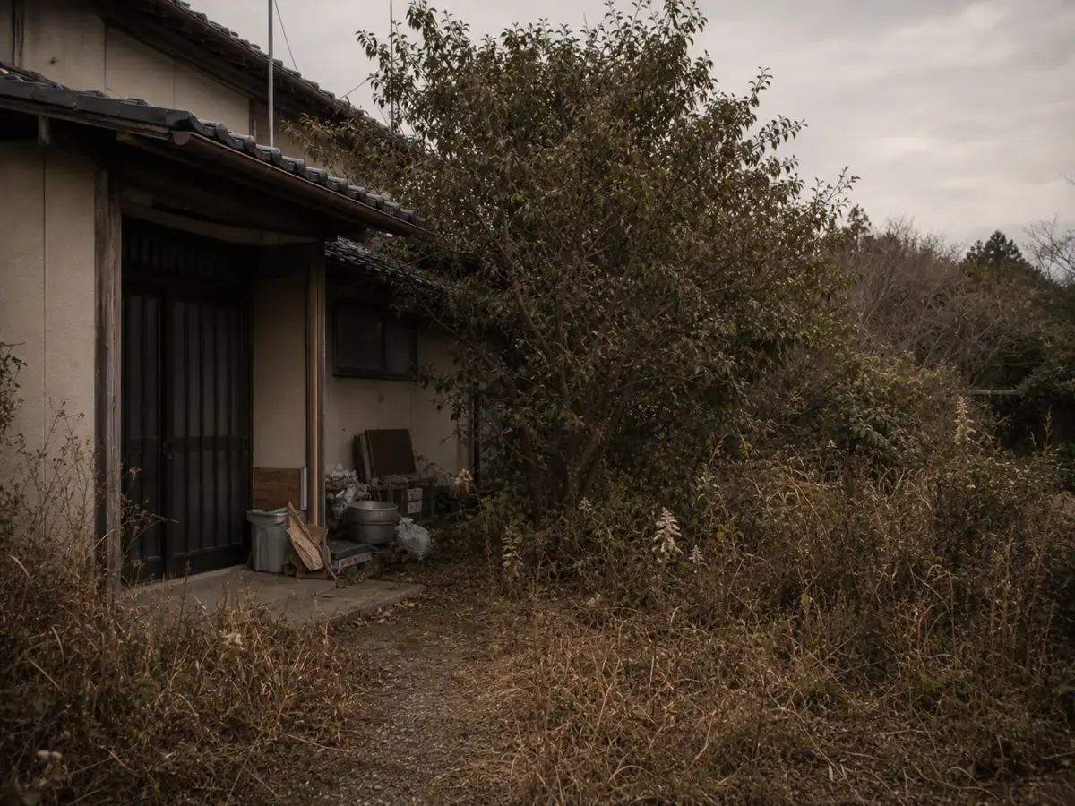 草木が伸びた家まわり・作業前（イメージ）