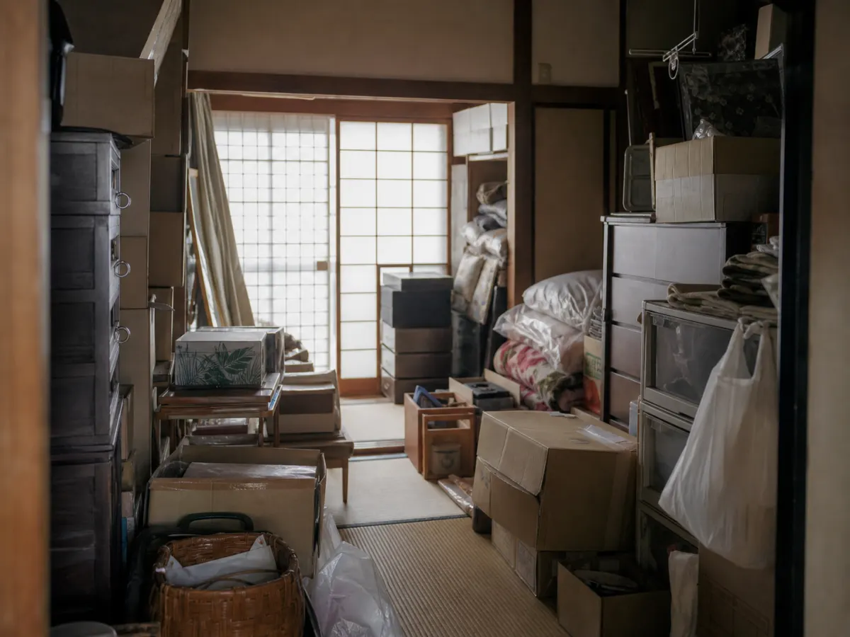 片付けが必要な実家の和室（イメージ）